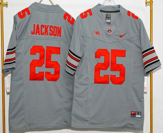 Men's Ohio State Buckeyes #25 Lamar Bo Jackson Limited Grey FUSE 2026 College Football Jersey