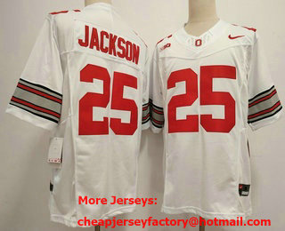 Men's Ohio State Buckeyes #25 Lamar Bo Jackson Limited White FUSE 2026 College Football Jersey