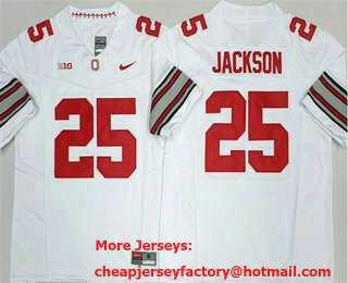 Men's Ohio State Buckeyes #25 Lamar Bo Jackson Limited White FUSE 2026 College Football Jersey