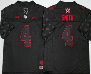 Men's Ohio State Buckeyes #4 Jeremiah Smith Limited Black Fashion College Football Jersey
