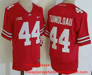 Men's Ohio State Buckeyes #44 JT Tuimoloau Red 2022 Vapor Untouchable Stitched Nike Jersey