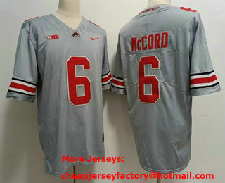 Men's Ohio State Buckeyes #6 Kyle McCord Grey 2022 Vapor Untouchable Stitched Nike Jersey