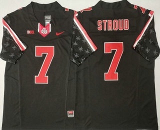 Men's Ohio State Buckeyes #7 CJ Stroud Limited Black Fashion FUSE College Football Jersey