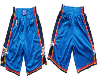 Men's Oklahoma City Thunder New Royal Blue 2017-2018 Nike Swingman Stitched NBA Shorts