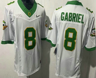 Men's Oregon Ducks #8 Dillon Gabriel White FUSE College Football Jersey