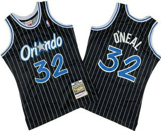 Men's Orlando Magic #32 Shaquille O'Neal Black 1994 Throwback Swingman Jersey