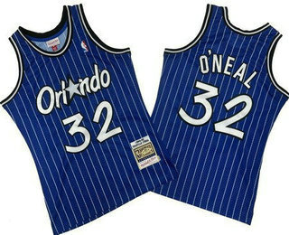 Men's Orlando Magic #32 Shaquille ONeal Blue 1994 Throwback Swingman Jersey