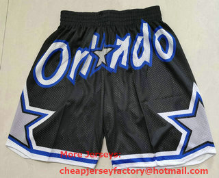 Men's Orlando Magic Black Floral Laser Printing Throwback Shorts