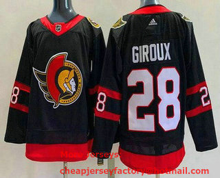 Men's Ottawa Senators #28 Claude Giroux Black Authentic Jersey