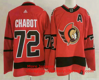 Men's Ottawa Senators #72 Thomas Chabot Red 2021 Retro Stitched NHL Jersey
