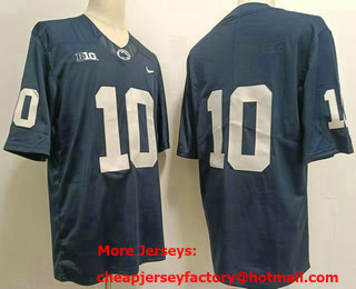 Men's Penn State Nittany Lions #10 Nicholas Singleton Navy Blue 2023 FUSE Vapor Stitched Nike Jersey