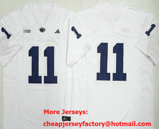 Men's Penn State Nittany Lions #11 Micah Parsons Limited Without Name White FUSE 2026 College Football Jersey