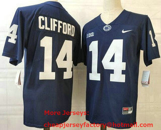 Men's Penn State Nittany Lions #14 Sean Clifford Navy Player Name College Football Jersey