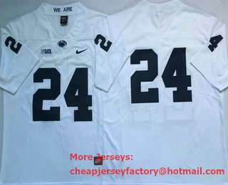 Men's Penn State Nittany Lions #24 Miles Sanders No Name White 2017 Vapor Untouchable Stitched Nike NCAA Jersey