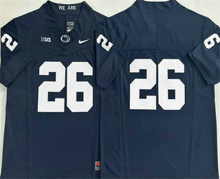 Men's Penn State Nittany Lions #26 Saquon Barkley Navy Without Name FUSE College Stitched Jersey
