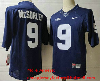 Men's Penn State Nittany Lions #9 Trace McSorley Limited Navy Player Name College Football Jersey