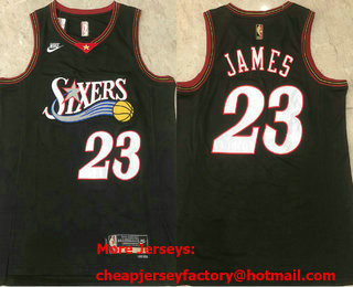 Men's Philadelphia 76ers #23 LeBron James Black 2026 Classic Edition AU Jersey