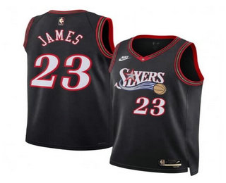 Men's Philadelphia 76ers #23 LeBron James Black 2026 Classic Edition Stitched Jersey
