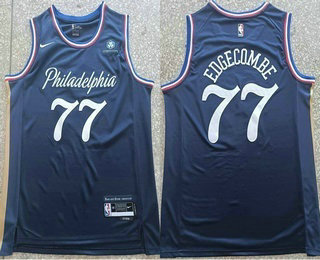 Men's Philadelphia 76ers #77 VJ Edgecombe Navy 2025 City Sponsor Swingman Jersey