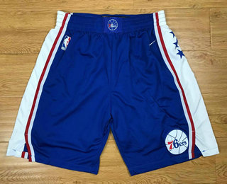 Men's Philadelphia 76ers Royal Blue 2017-2018 Nike Swingman Stitched NBA Shorts