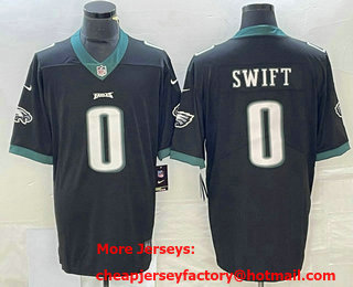 Men's Philadelphia Eagles #0 DAndre Swift Black 2022 Vapor Stitched Nike Limited Jersey
