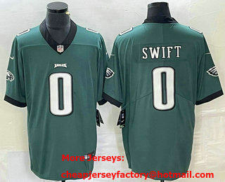 Men's Philadelphia Eagles #0 DAndre Swift Green 2022 Vapor Stitched Nike Limited Jersey