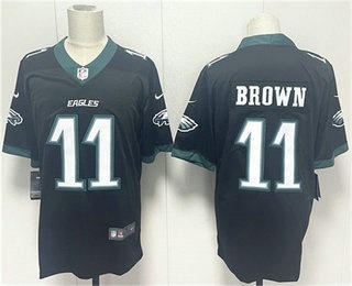 Men's Philadelphia Eagles #11 AJ Brown Black 2024 New Vapor Untouchable Limited Stitched Jersey
