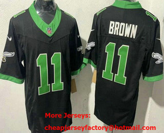 Men's Philadelphia Eagles #11 AJ Brown Limited Black Alternate FUSE Vapor Jersey