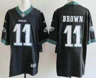 Men's Philadelphia Eagles #11 AJ Brown Limited Black Vapor Jersey