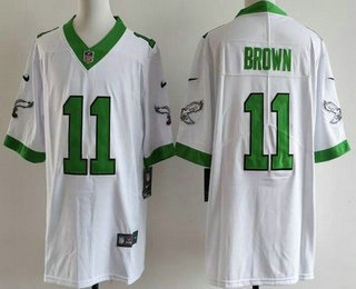 Men's Philadelphia Eagles #11 AJ Brown Limited White Alternate Vapor Jersey