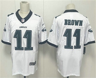 Men's Philadelphia Eagles #11 AJ Brown White 2024 New Vapor Untouchable Limited Stitched Jersey