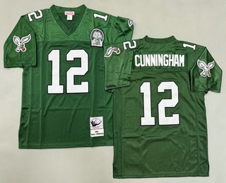 Men's Philadelphia Eagles #12 Randall Cunningham Green 1992 Throwback Jersey