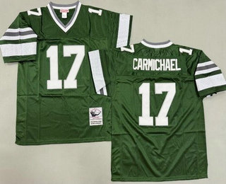 Men's Philadelphia Eagles #17 Harold Carmichael Green Throwback Jersey