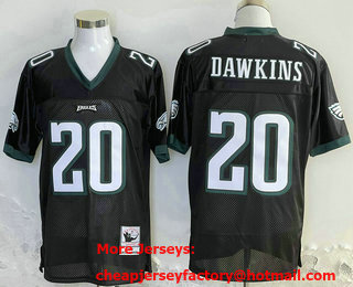 Men's Philadelphia Eagles #20 Brian Dawkins Black Throwback Jersey