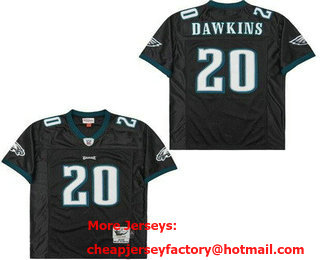 Men's Philadelphia Eagles #20 Brian Dawkins Black Throwback Jersey