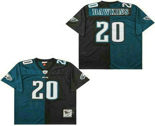 Men's Philadelphia Eagles #20 Brian Dawkins Green Black Split 2004 Throwback Jersey