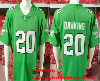 Men's Philadelphia Eagles #20 Brian Dawkins Limited Green Alternate Vapor Jersey