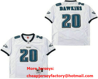 Men's Philadelphia Eagles #20 Brian Dawkins White 2004 Throwback Jersey