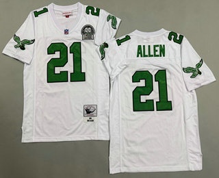Men's Philadelphia Eagles #21 Eric Allen White 1990 Throwback Jersey