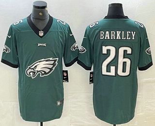 Men's Philadelphia Eagles #26 Saquon Barkley Green 2020 Big Logo Vapor Stitched Nike Fashion Limited Jersey