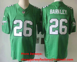 Men's Philadelphia Eagles #26 Saquon Barkley Green Alternate FUSE Vapor Limited Stitched Jersey