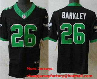 Men's Philadelphia Eagles #26 Saquon Barkley Limited Black Alternate FUSE Vapor Jersey