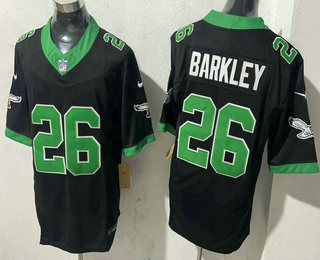 Men's Philadelphia Eagles #26 Saquon Barkley Limited Black Alternate FUSE Vapor Jersey