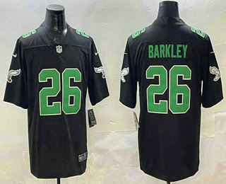 Men's Philadelphia Eagles #26 Saquon Barkley Limited Black Alternate Vapor Jersey