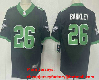 Men's Philadelphia Eagles #26 Saquon Barkley Limited Black Alternate Vapor Jersey
