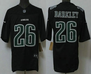 Men's Philadelphia Eagles #26 Saquon Barkley Limited Black Fashion Vapor Jersey