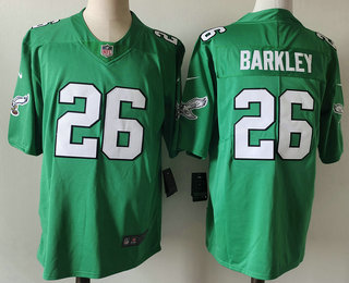 Men's Philadelphia Eagles #26 Saquon Barkley Limited Kelly Green Vapor Jersey