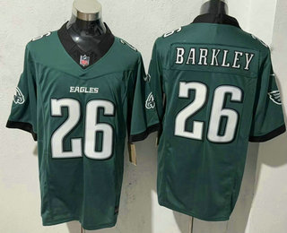 Men's Philadelphia Eagles #26 Saquon Barkley Limited Midnight Green FUSE Vapor Jersey