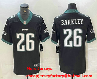 Men's Philadelphia Eagles #26 Saquon Barkley NEW 2024 Black Vapor Limited Stitched Jersey