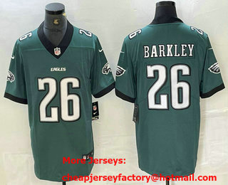 Men's Philadelphia Eagles #26 Saquon Barkley NEW 2024 Green Vapor Limited Stitched Jersey
